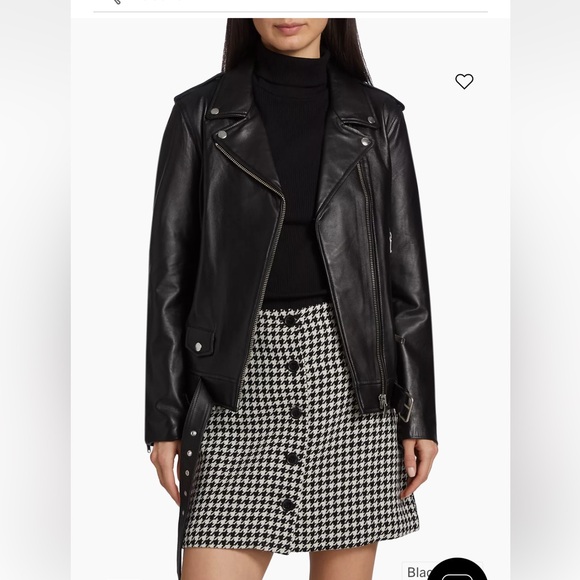 NWT ENA PELLY NEW YORKER OVERSIZED LEATHER JACKET SZ 2 - Picture 2 of 13